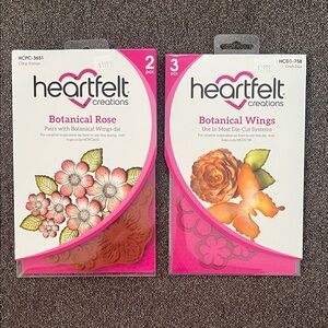 Heartfelt Creations BOTANICAL WINGS Stamp Set & BOTANICAL ROSE Matching Dies NWT